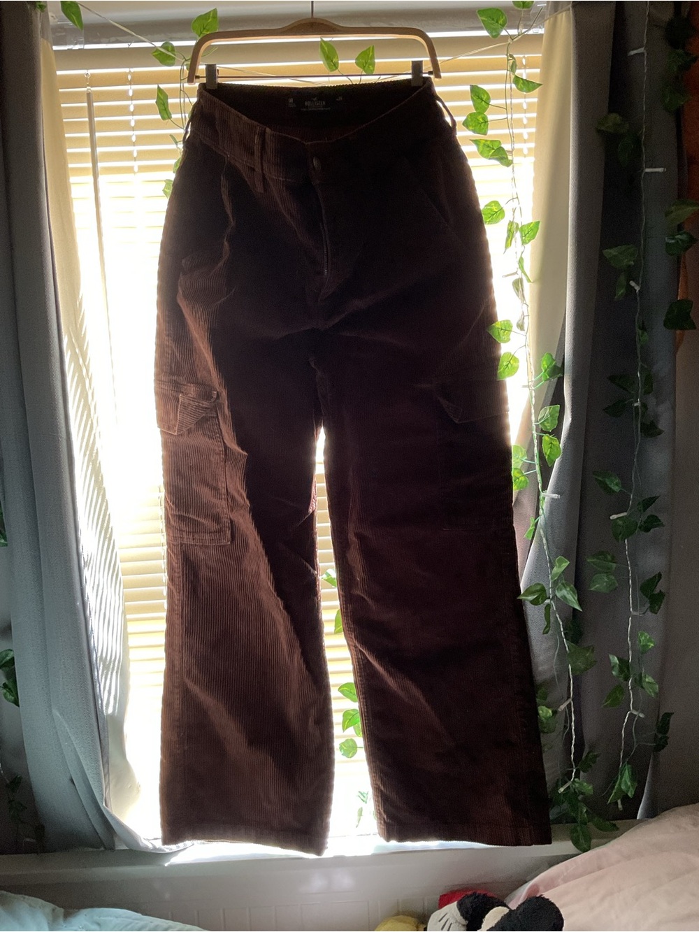 Hollister Dark Brown Corduroy Cargo Pants